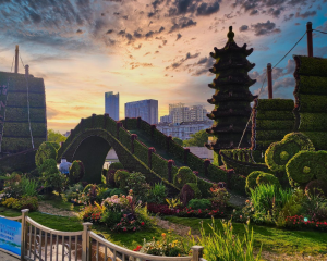 《淮水安瀾》——淮安廣場(chǎng)主題綠雕