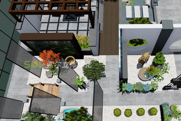 屋頂花園景觀設計效果圖