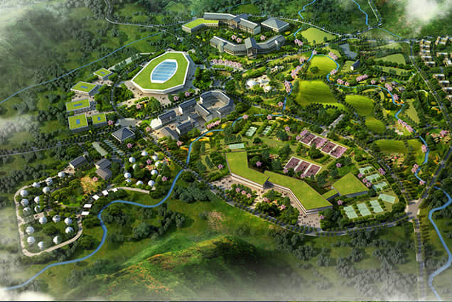 小鎮(zhèn)田園景觀設(shè)計效果圖